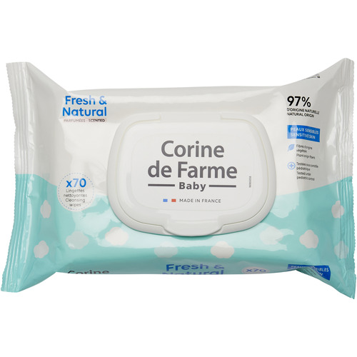Beauté Sacs à dos Corine De Farme Lingettes change Fresh & Natural x70 Fibre d'origi Autres