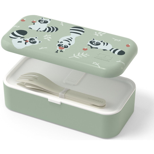 Bento Isotherme Mb Element Lunchbox Monbento Bento pour enfant MB Foodie + couverts vert Raccoon Vert