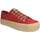 Chaussures Femme Baskets mode Vera Collection Baskets à lacets avec semelle en corde, Rouge brique Rouge