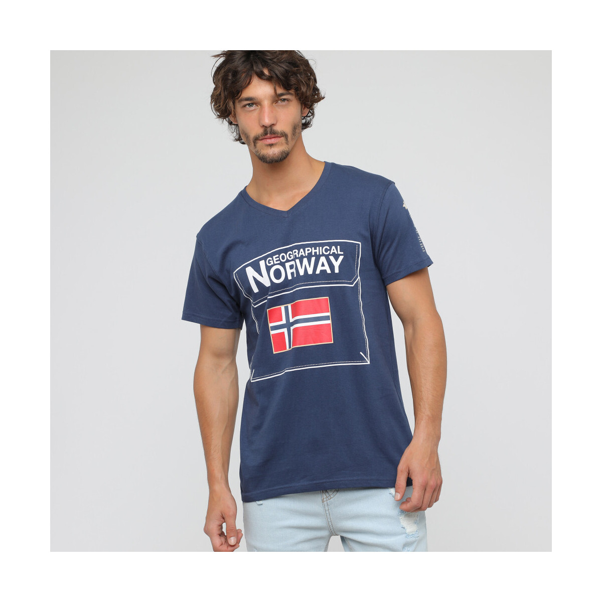 Vêtements Homme T-shirts & Polos Geographical Norway KAYFOUR t-shirt Homme Bleu