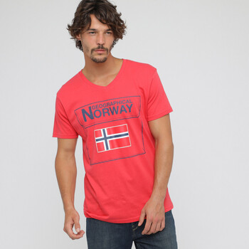 Vêtements Homme T-shirts & Polos Geographical Norway T-shirt pour homme manches courtes Rouge