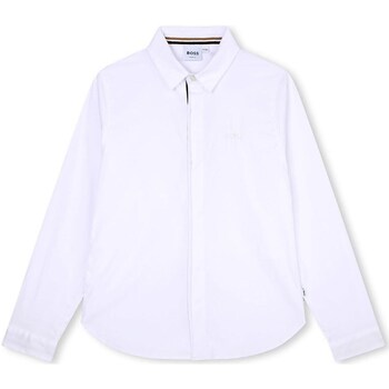 Vêtements Garçon Chemises manches longues BOSS J25Q03 Blanc