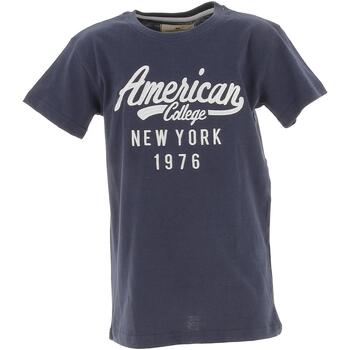 Vêtements Garçon Citrouille et Compagnie American College Tee-shirt mc Bleu