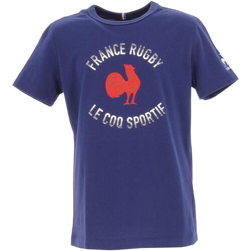 Vêtements Garçon T-shirts San manches courtes Le Coq Sportif Ffr fanwear tee ss n1 enfant Bleu