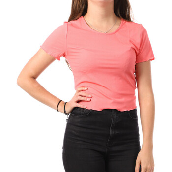 Vêtements Femme T-shirt Essentials Cropped Logo vermelho branco mulher Vero Moda 10282541 Rose