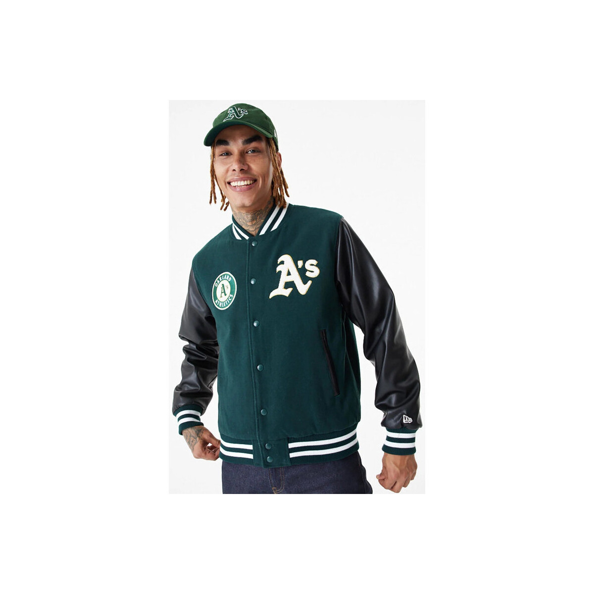 Vêtements Blousons New-Era Bomber MLB Oakland Athletics N Multicolore