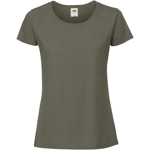 Vêtements Femme T-shirts manches longues Fruit Of The Loom Iconic Premium Vert