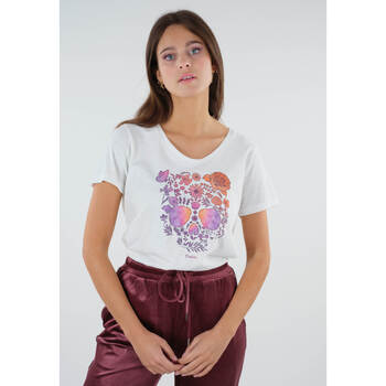 Vêtements Femme Z Zegna button-down shirt Deeluxe T-Shirt FLORALIE Blanc