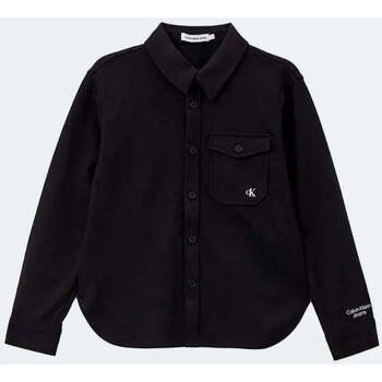 Vêtements Garçon Chemises manches longues Calvin Klein JEANS embellished  Noir