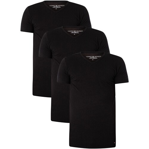 Vêtements Homme T-shirts manches courtes Tommy Hilfiger Lot de 3 T-shirts à  col en V Premium Essentials Noir