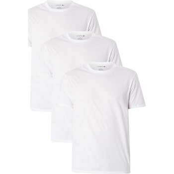 Vêtements Homme T-shirts manches courtes Lacoste Lot de 3 t-shirts d'équipage Blanc