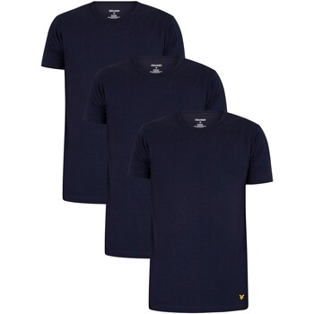 Vêtements Homme Pyjamas / Chemises de nuit Lyle & Scott Lot de 3 t-shirts à col Swimwear Maxwell Lounge Bleu