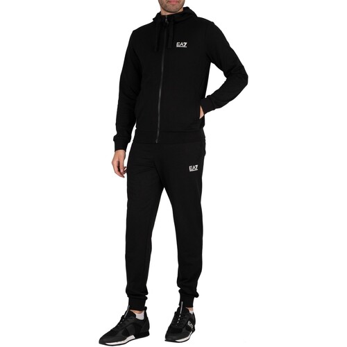 Emporio Armani EA7 Survêtement en jersey à capuche zippé Noir - Vêtements  Ensembles de survêtement Homme 147,95 €