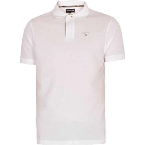 Vêtements Homme T-shirt De Sport Barbour Polo en piqué tartan Blanc