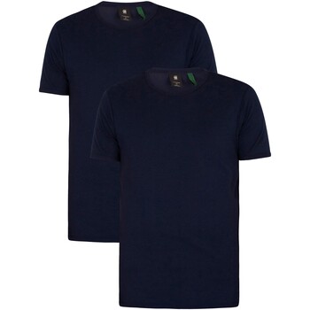 Vêtements Homme T-shirts Mid courtes G-Star Raw Lot de 2 t-shirts slim ras du cou Bleu