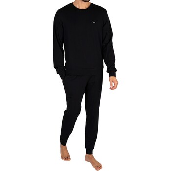 Vêtements Homme Pyjamas / Chemises de nuit Emporio Armani Pyjama à logo sur la poitrine Noir
