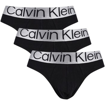 Sous-vêtements Homme Slips Calvin Klein Jeans Lot de 3 slips en acier reconsidérés Noir