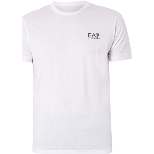 Vêtements Homme T-shirts manches courtes Emporio Armani EA7 T-shirt avec logo sur la poitrine Blanc