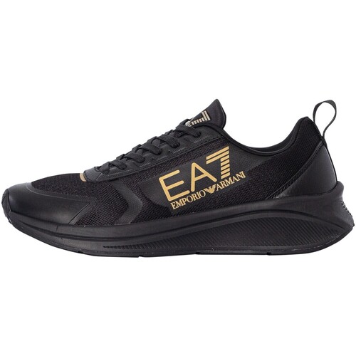 Chaussures Homme Baskets basses Emporio Armani EA7 Baskets en maille à logo Noir