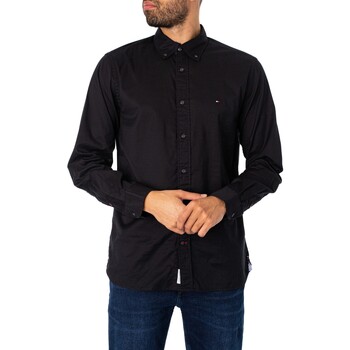 Vêtements Homme Chemises manches longues Tommy Hilfiger Chemise en popeline Core Flex Noir