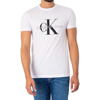 Vêtements Homme T-shirts manches courtes Calvin Klein Jeans Core Monologo T-shirt ajusté Blanc