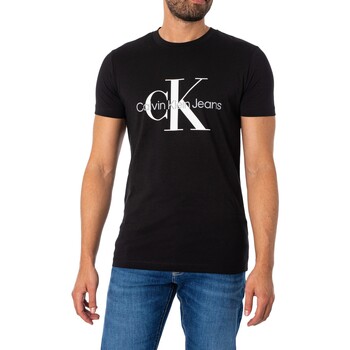 Vêtements Homme T-shirts Jackets courtes Calvin Klein Jeans Core Monologo T-shirt ajusté Noir