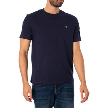 Vêtements Homme T-shirts unicorn-print manches courtes Gant T-shirt régulier à bouclier Bleu