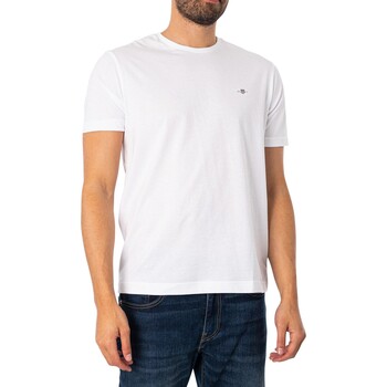 Vêtements Homme Tables basses dextérieur Gant T-shirt régulier à bouclier Blanc