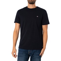 Vêtements Homme T-shirts manches courtes Gant T-shirt régulier à bouclier Noir