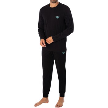Vêtements Homme Pyjamas / Chemises de nuit Emporio Armani Pyjama à manches longues et logo Noir