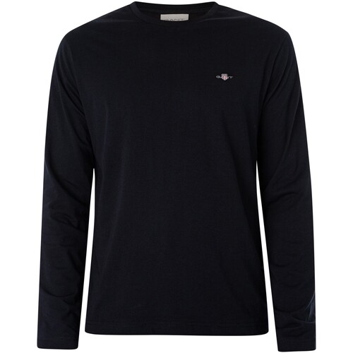 Vêtements Homme Tops / Blouses Gant T-shirt à manches longues Regular Shield Noir