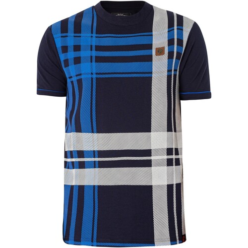 Vêtements Homme T-shirts ISSEY manches courtes Trojan T-shirt oversize à carreaux Bleu
