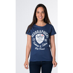 Vêtements Femme T-shirts manches courtes Geographical Norway T-shirt Femme manches courtes Bleu