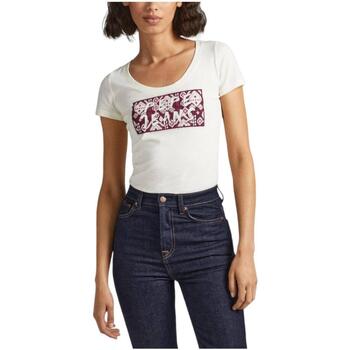Vêtements Femme T-shirts manches courtes Pepe Wool jeans  Beige