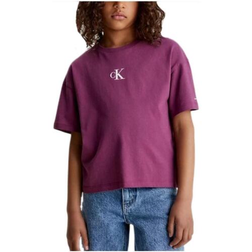 VêBenetton Fille T-shirts manches courtes Calvin Klein Jeans  Violet
