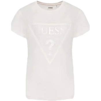 Vêtements Femme T-shirts Rose manches courtes Guess Adele Blanc