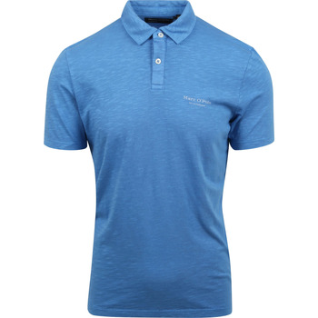 Vêtements Homme T-shirts & Polos Marc O'Polo Curve Polo Rib Neck Tshirt Bleu