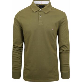 Vêtements Homme T-shirts & Polos Tommy Hilfiger Polo à anches Longues Vert Olive Vert