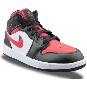 Chaussures Baskets mode Nike wear Air Jordan 1 Mid Alternate Bred Noir Junior 554725-079 Noir