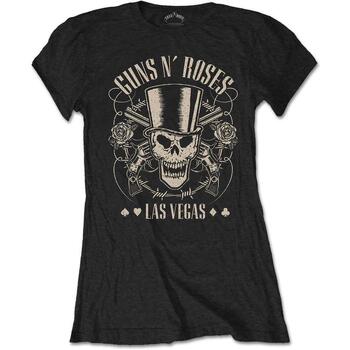 Vêtements Femme T-shirts manches longues Guns N Roses Top Hat, Skull & Pistols Las Vegas Noir