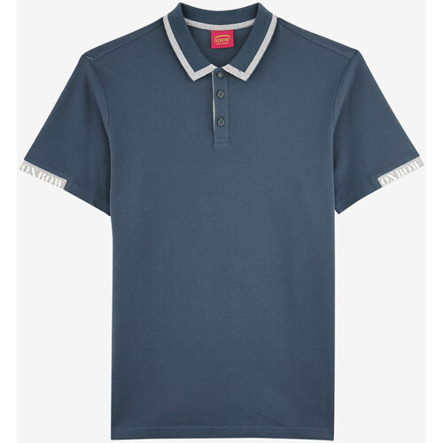 Vêtements Homme Tee Shirt Imprimé Allover Oxbow Polo manches courtes uni P2NOPAI Bleu