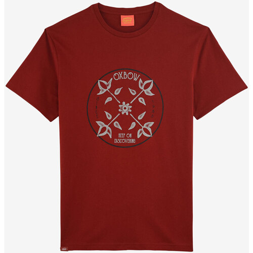 Vêtements Homme T-shirts air manches courtes Oxbow Tee-shirt manches courtes imprimé P2TEGANE Rouge