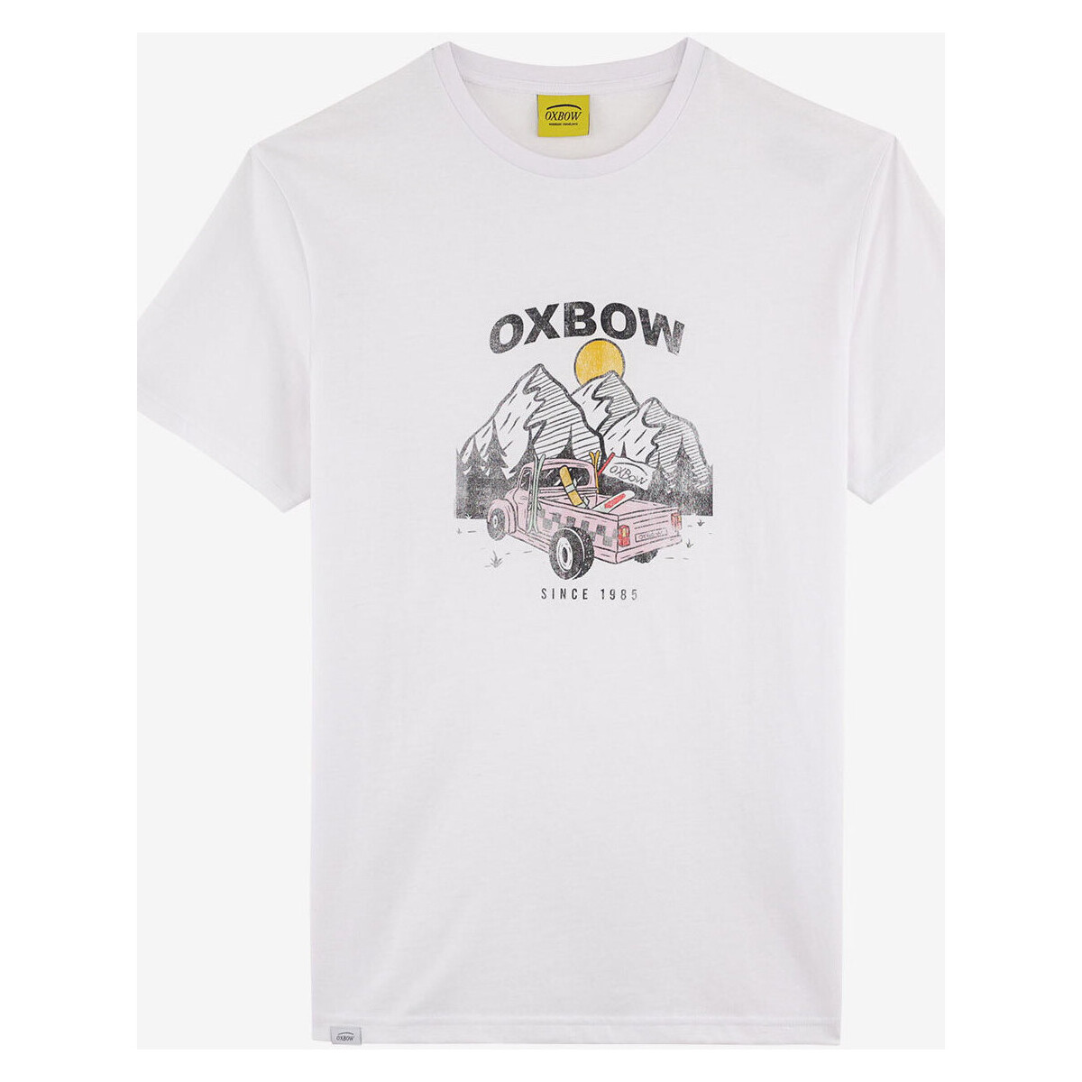 Vêtements Homme T-shirts manches courtes Oxbow Tee-shirt manches courtes imprimé P2TELEKAR Blanc