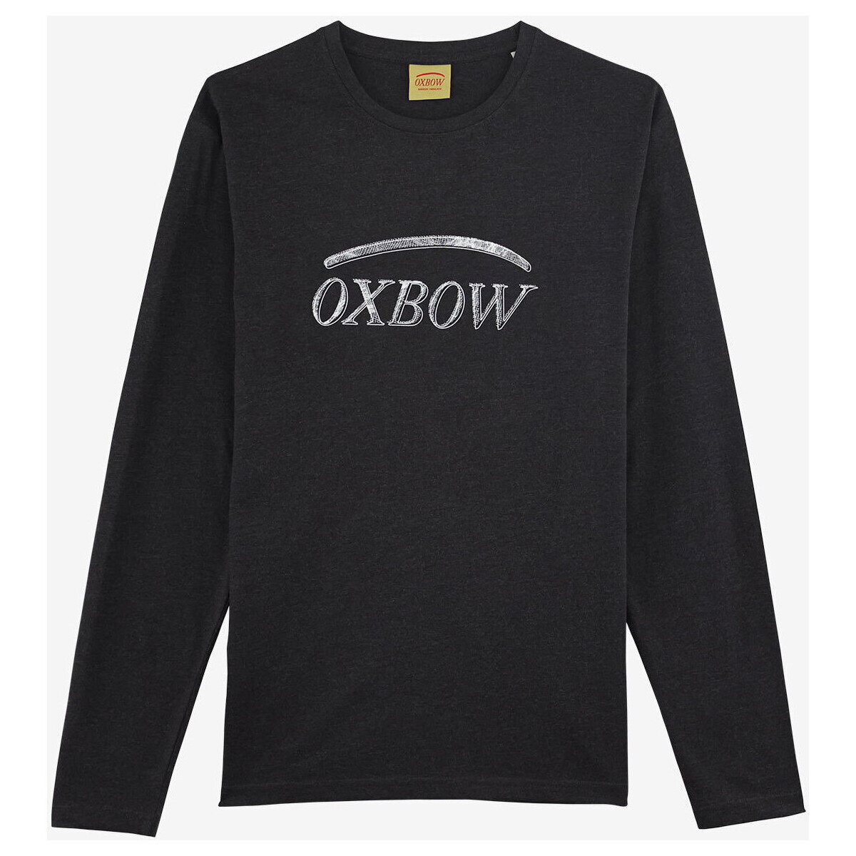 Vêtements Homme T-shirts manches courtes Oxbow Tee-shirt manches longues imprimé P2THIOG Gris