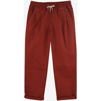 Oxbow Pantalon élastiqué fit loose canvas P2RAMON Rouge - Vêtements  Pantalons 84,99 €