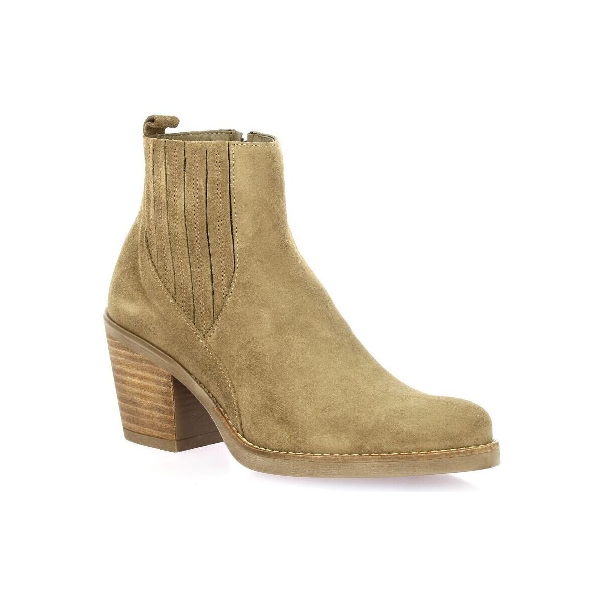 Chaussures Femme Boots Patricia Miller Boots cuir velours Beige