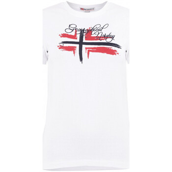 Vêtements Femme T-Shirt Just LS E8 Geographical Norway T-shirt Femme manches courtes Blanc