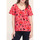 Vêtements Femme T-shirts Knitted manches courtes La Fiancee Du Mekong Top imprimée fluide évasé FALALA Rouge