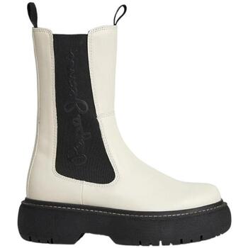 Chaussures Femme grises Boots Pepe jeans  Blanc