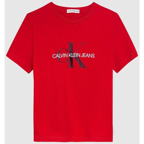 Vêtements Enfant T-shirts & Polos Calvin Klein neck JEANS IU0IU00068 LOGO T-SHIRT-XND FIERCE RED Rouge